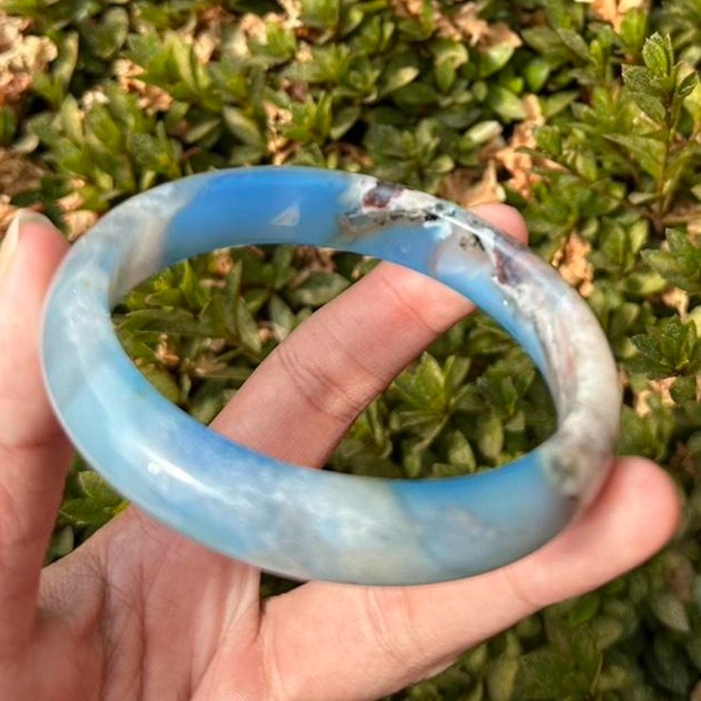 Blue Sakura Agate Bangle